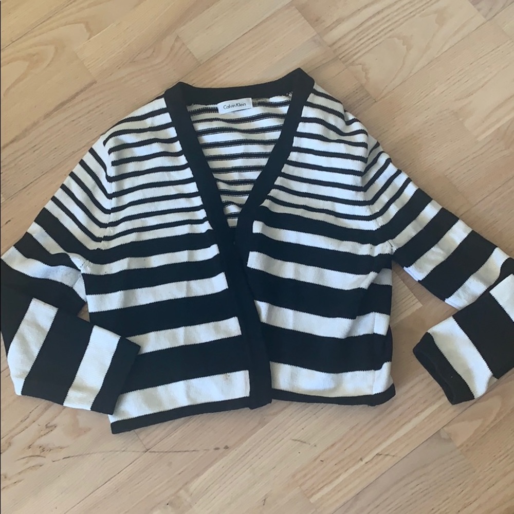 Cropped striped Calvin Klein cardigan